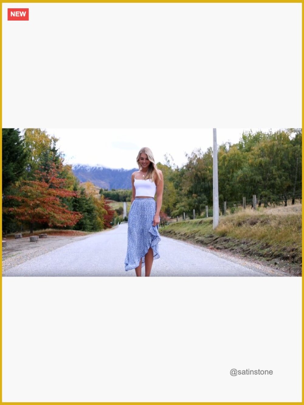 Women Floral Print Elastic Waist Maxi Skirt with Side Split - Picture 7 of 7